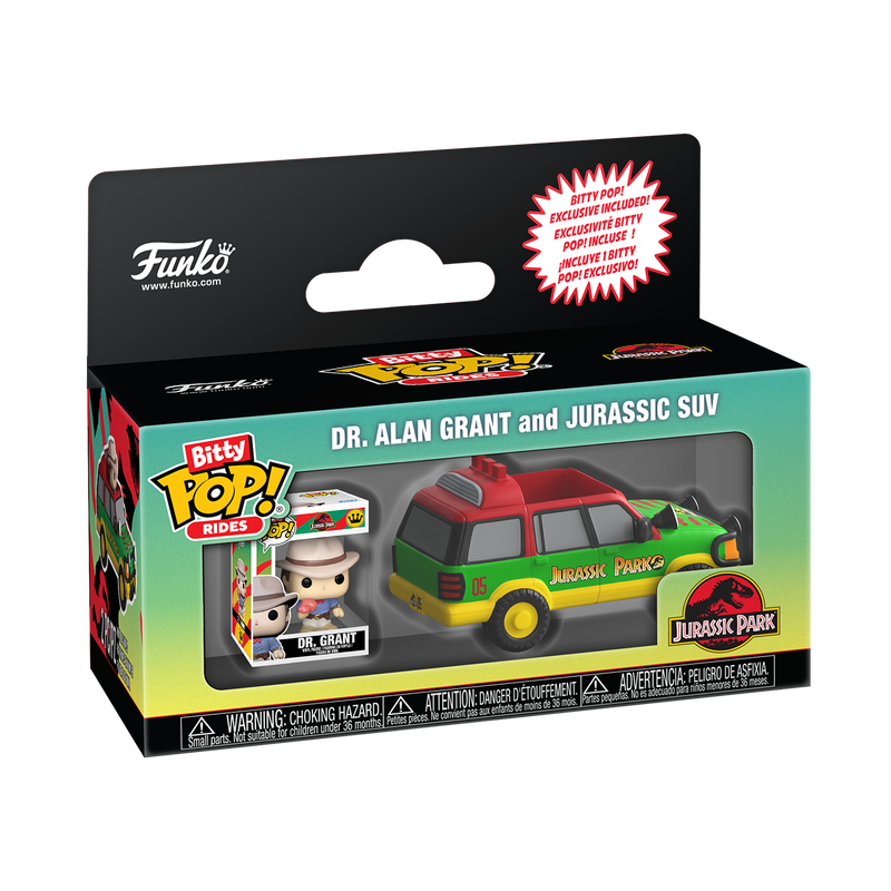Bitty Pop! Rides Dr. Alan Grant and Jurassic SUV Bitty Pop! Rides Dr. Alan Grant and Jurassic SUV