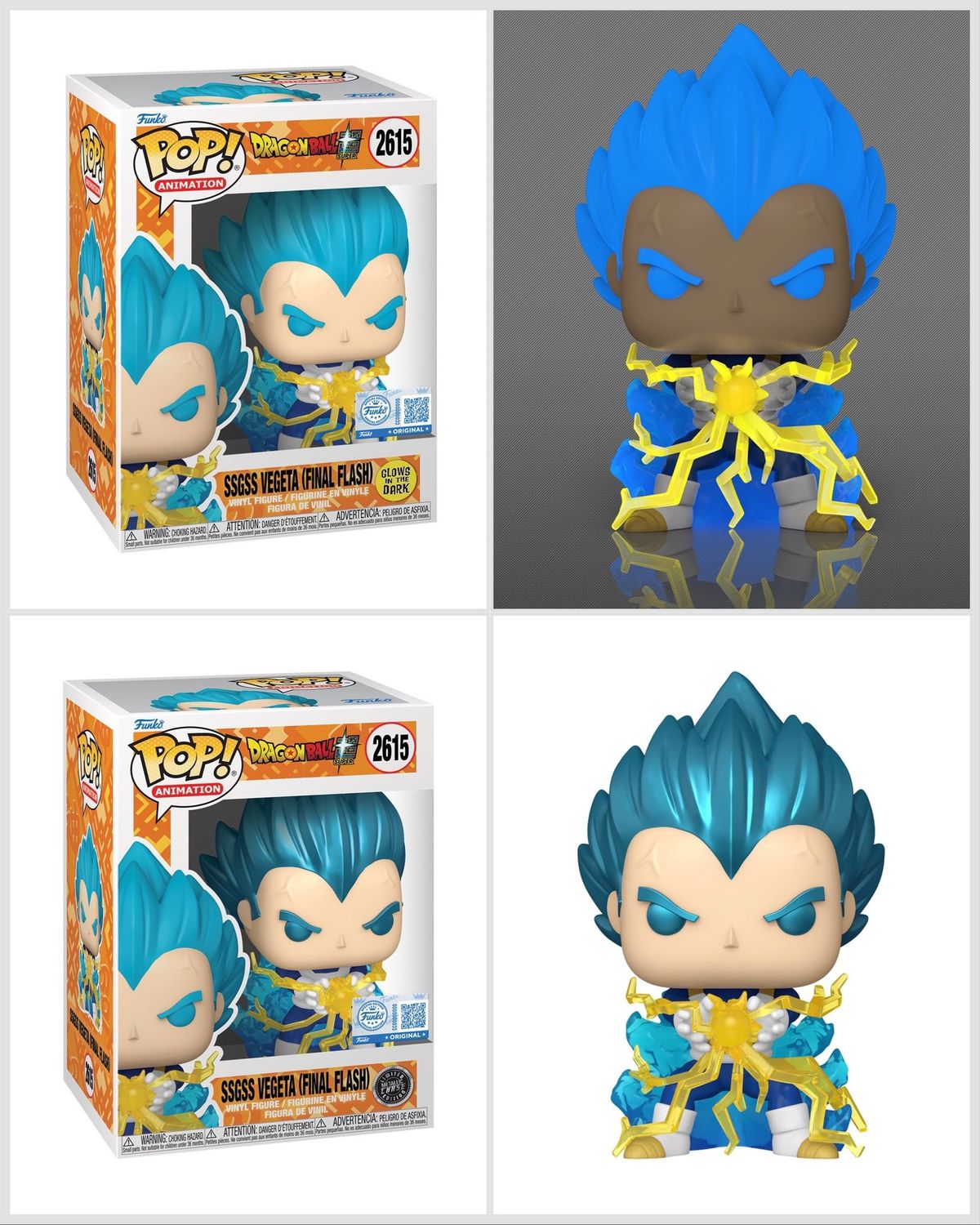 Pre-orden Funko Pop Dragon Ball Super. SSGSS Vegeta Final Flash Bundle Chase Exclusivo Chalice Collectibles