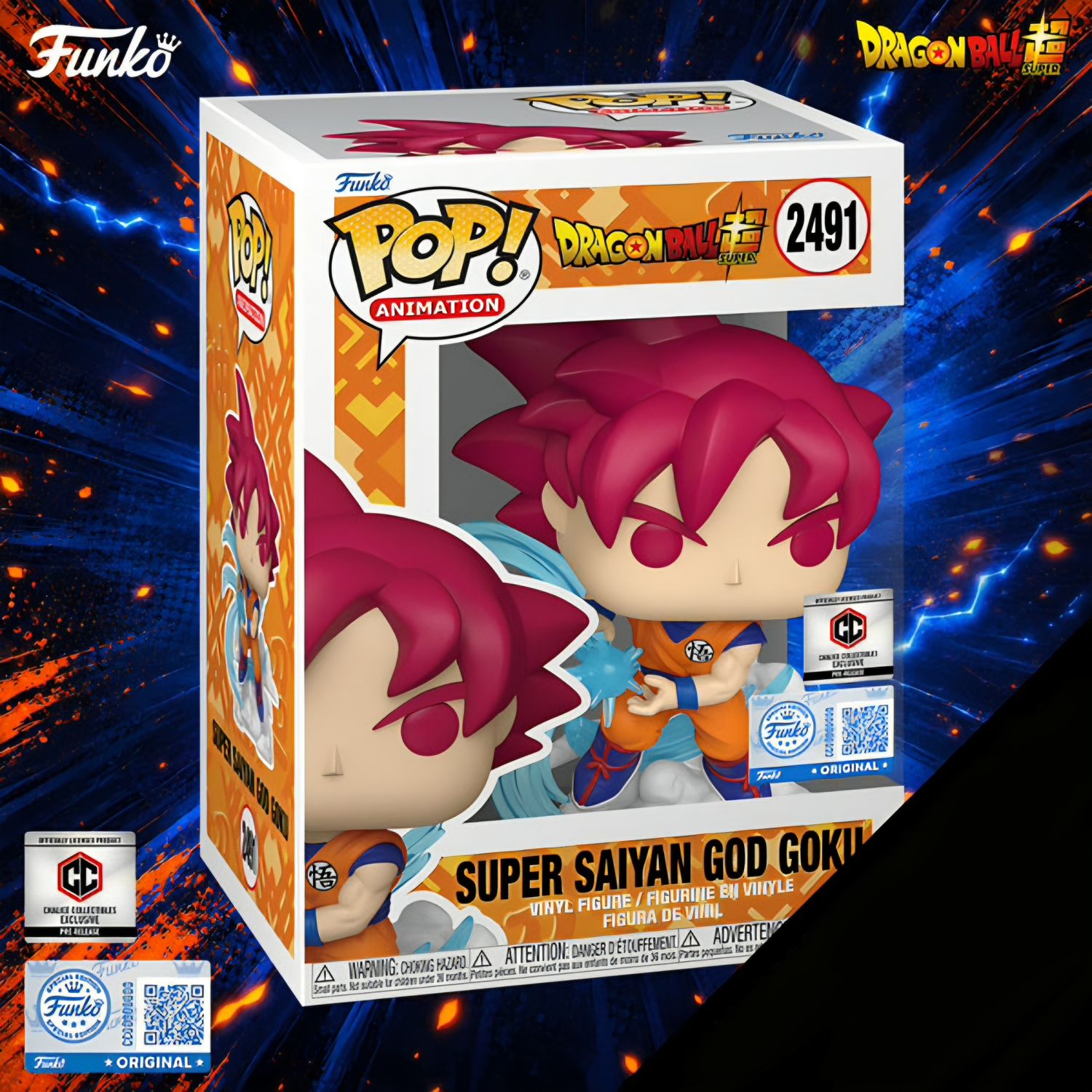 Funko Pop Dragon Ball Super. Super Saiyan God Goku Exclusivo Chalice Collectibles