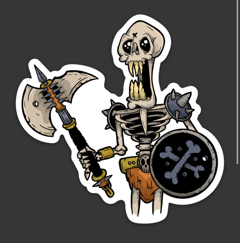 Skeleton Warrior Sticker