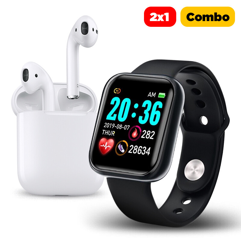 2x1 Smartwatch D20 + AirPods i12 PRO
