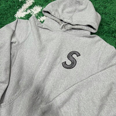 Supreme S Logo Hoodie Grey Size Large