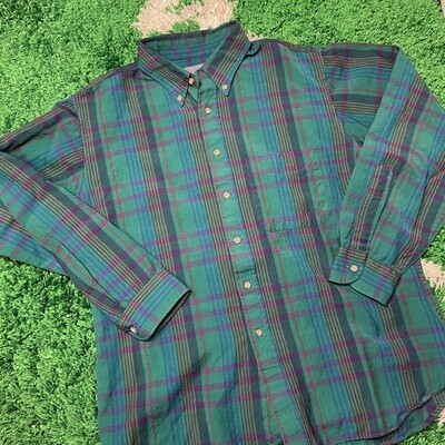 Pendleton Green Blue Polo Shirt Size XL