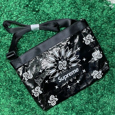 Supreme Bandana Tarp Side Bag Black