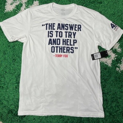 Terry Fox Adidas Quote Tee Size Large