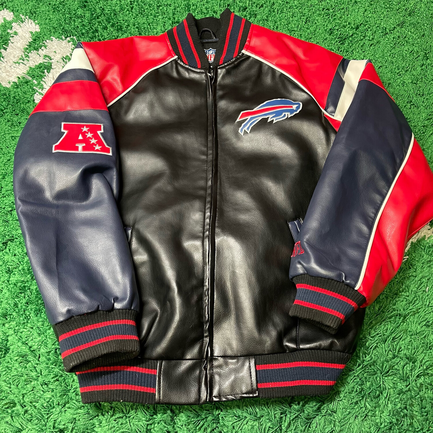 Buffalo Bills Leather Jacket Size Medium
