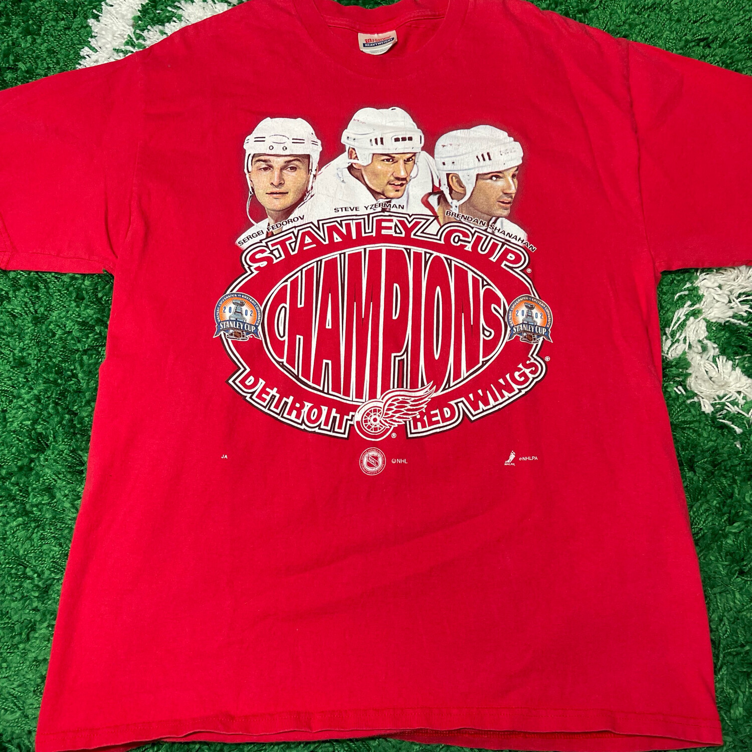 Detroit Red Wings Stanley Cup Champions 2002 Tee Size Large