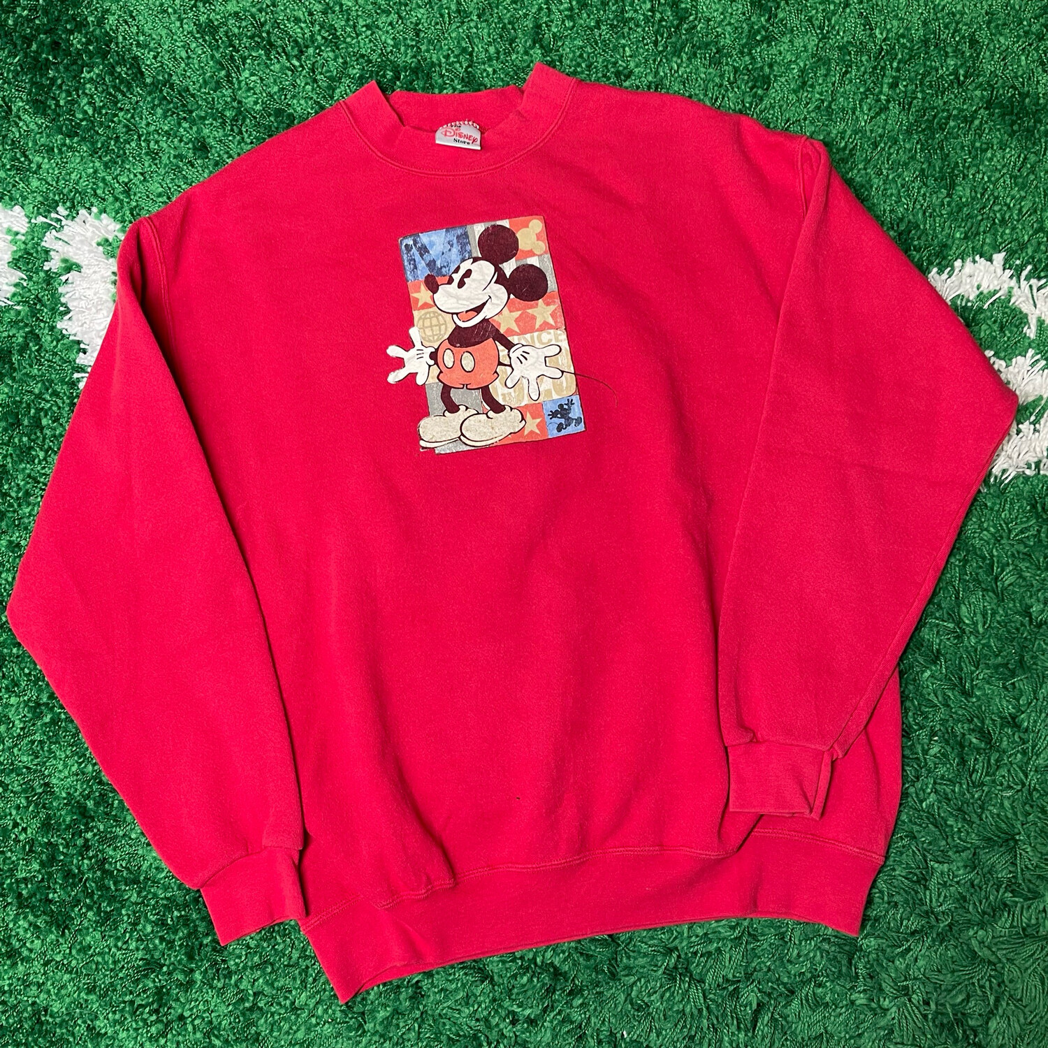 Mickey Mouse Red Disney Crewneck Size Large