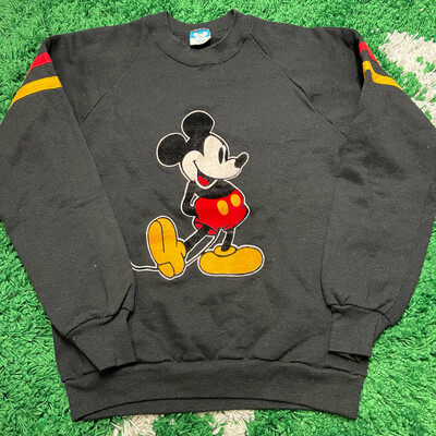Mickey Mouse Black Crewneck Sweatshirt Size Small