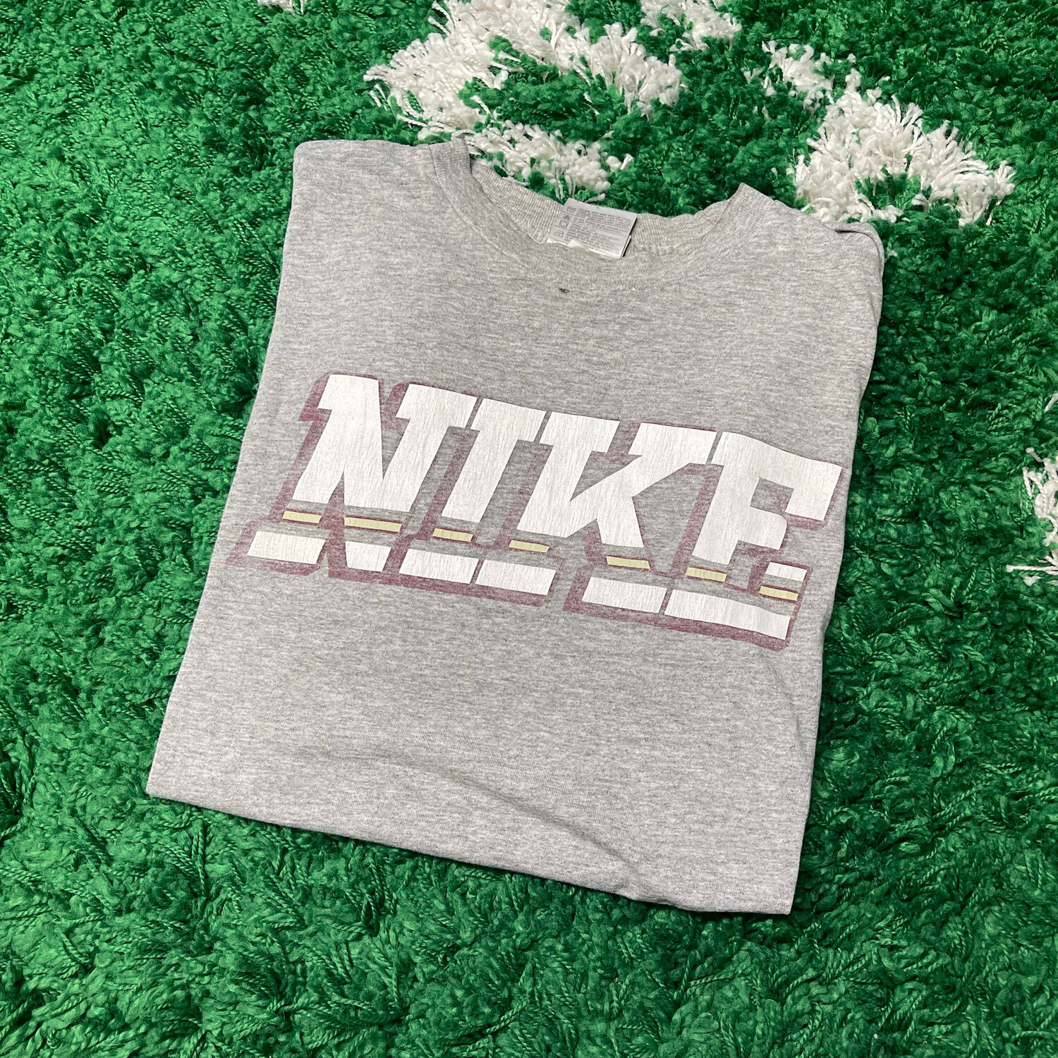 Nike Grey Spellout Tee Size Large