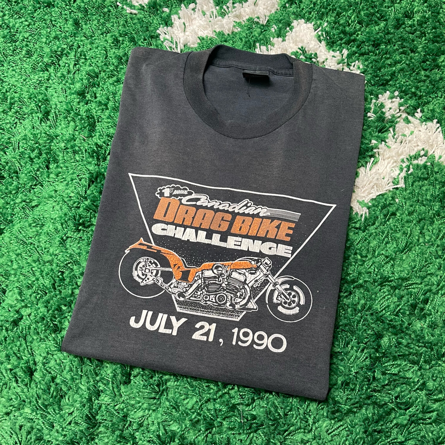 Harley Davidson Canadian Drag Bike Challenge 1990 Tee Size Large
