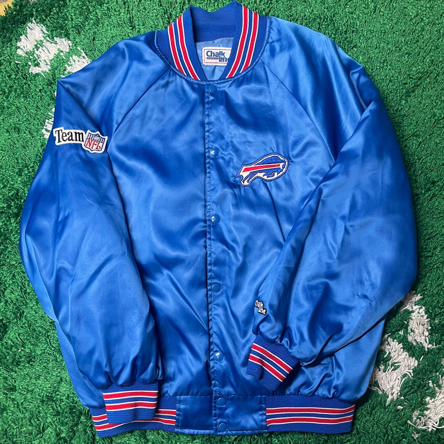 Buffalo Bills Satin Chalkline Jacket Size XL