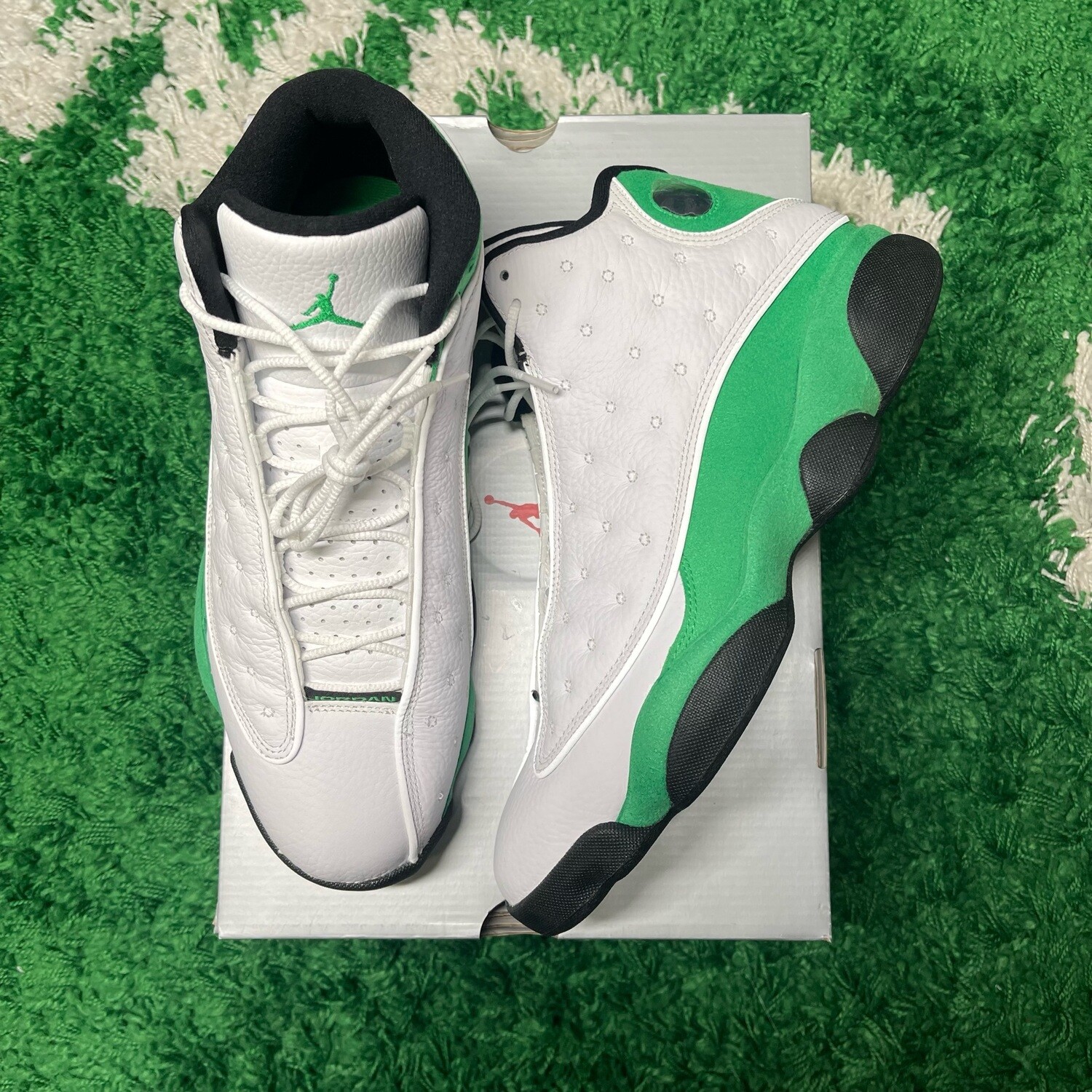 Jordan 13 Retro White Lucky Green Size 10.5M/12W