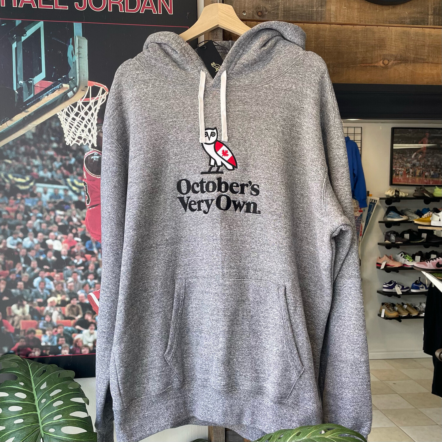 OVO Heritage Hoodie Speckled Grey Size Large