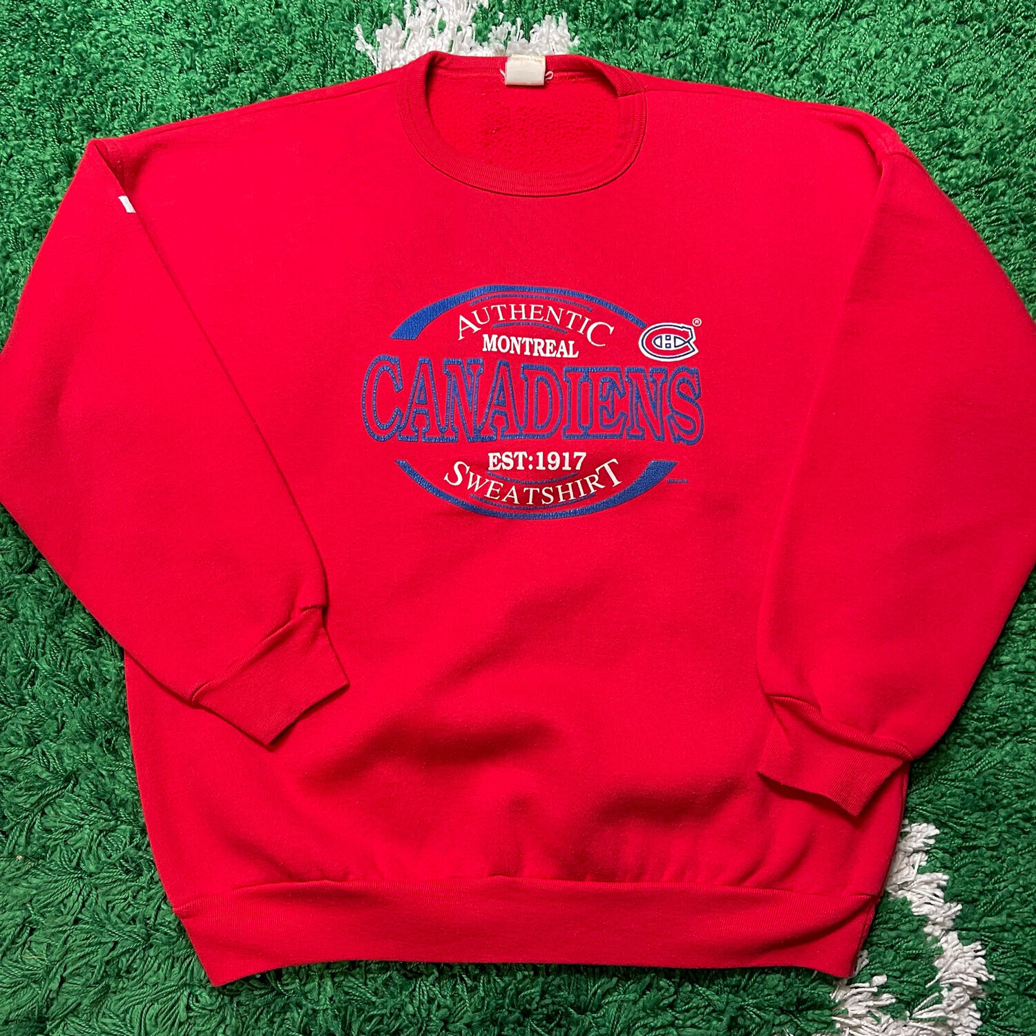 Montreal Canadiens Est 1917 Crewneck Sweater Size Large