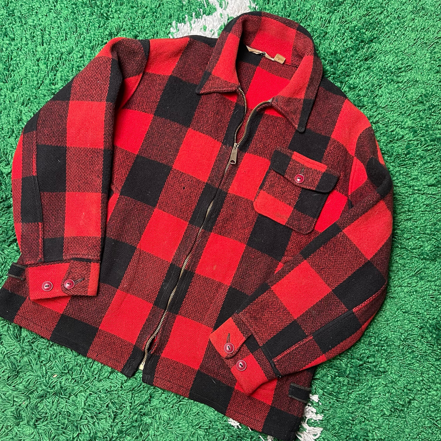 1950s Woolrich Red Plaid Jacket Size Large