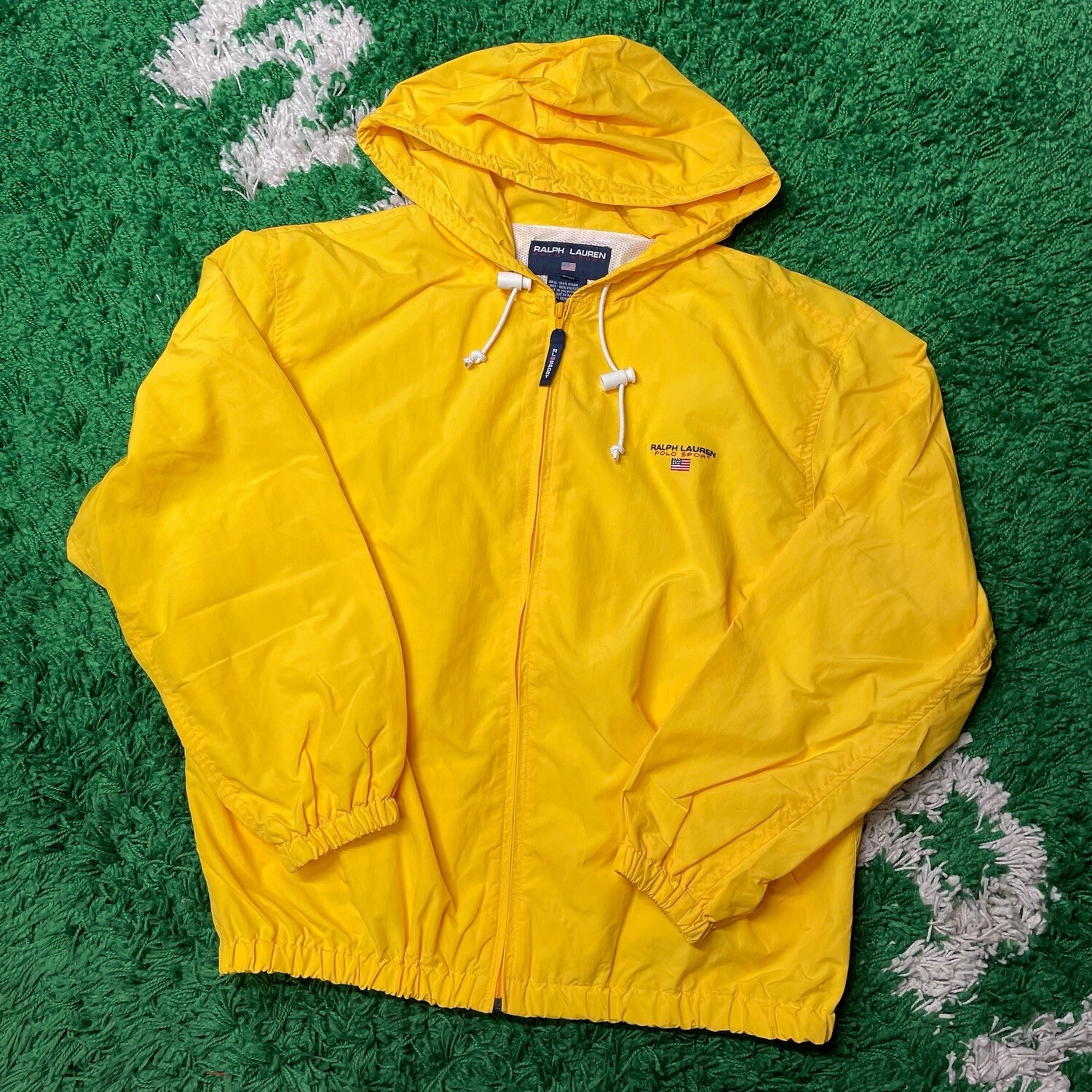 Polo Sport Yellow Zip Up Jacket Size Medium