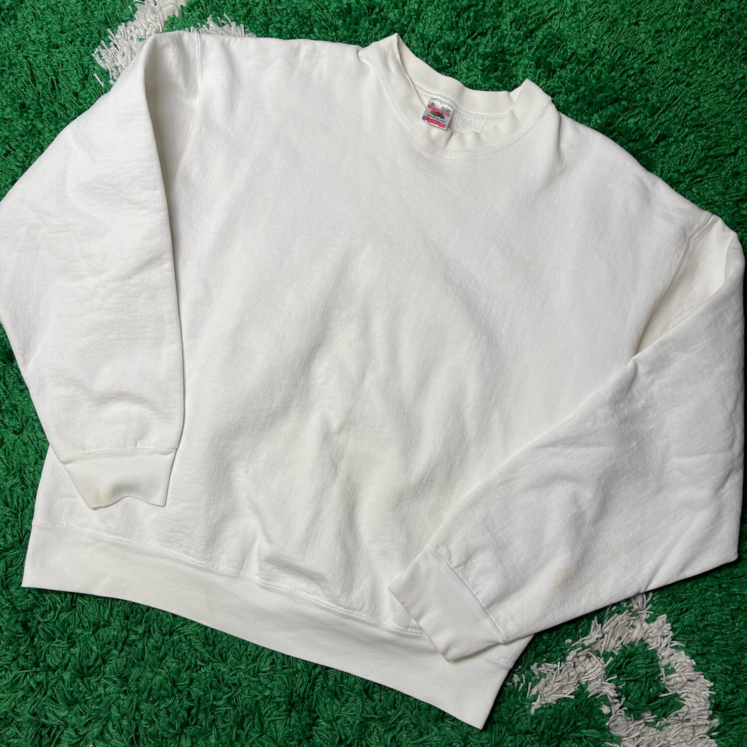 White Blank Crewneck Sweatshirt FOTL Size XL