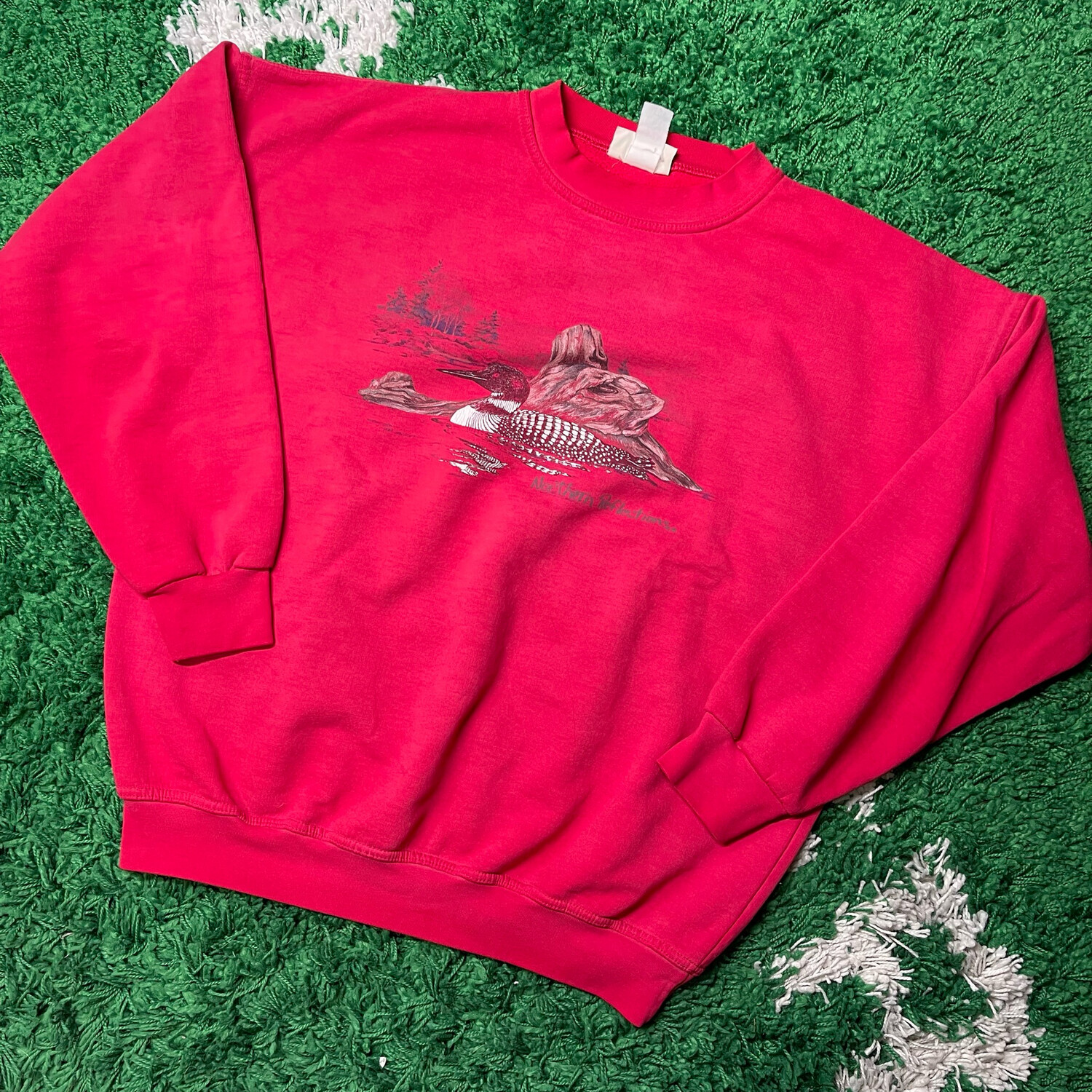 Northern Reflections Red Crewneck Sweatshirt Size Large