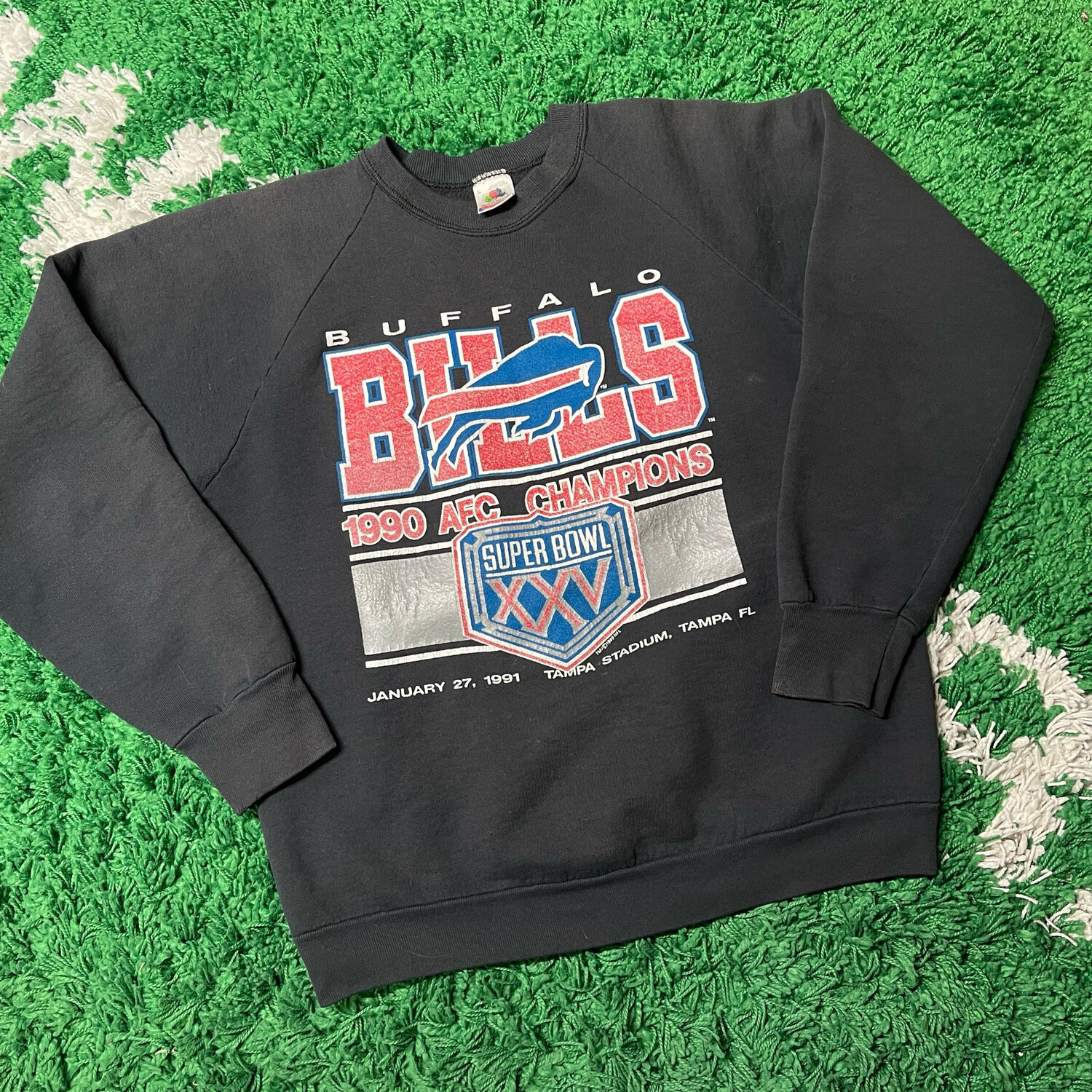 Buffalo Bills 1990 AFC Championship Crewneck Sweater Size Large