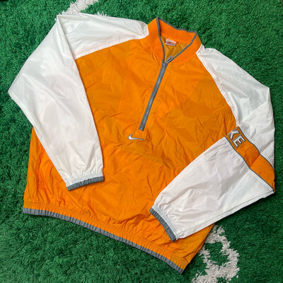 Nike Orange & White Anorak Windbreaker Jacket Size XL