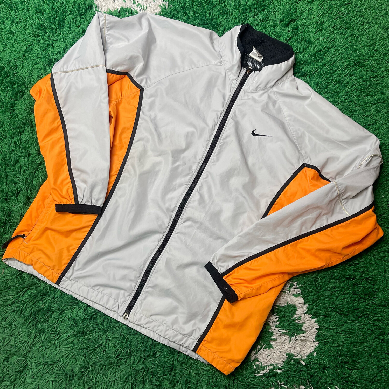 Nike Grey & Orange Windbreaker Jacket Size Large