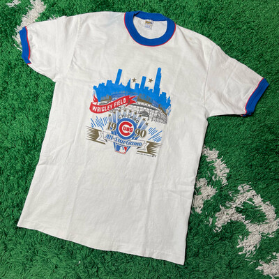 Chicago Cubs 1990 Ringer Tee Size Large