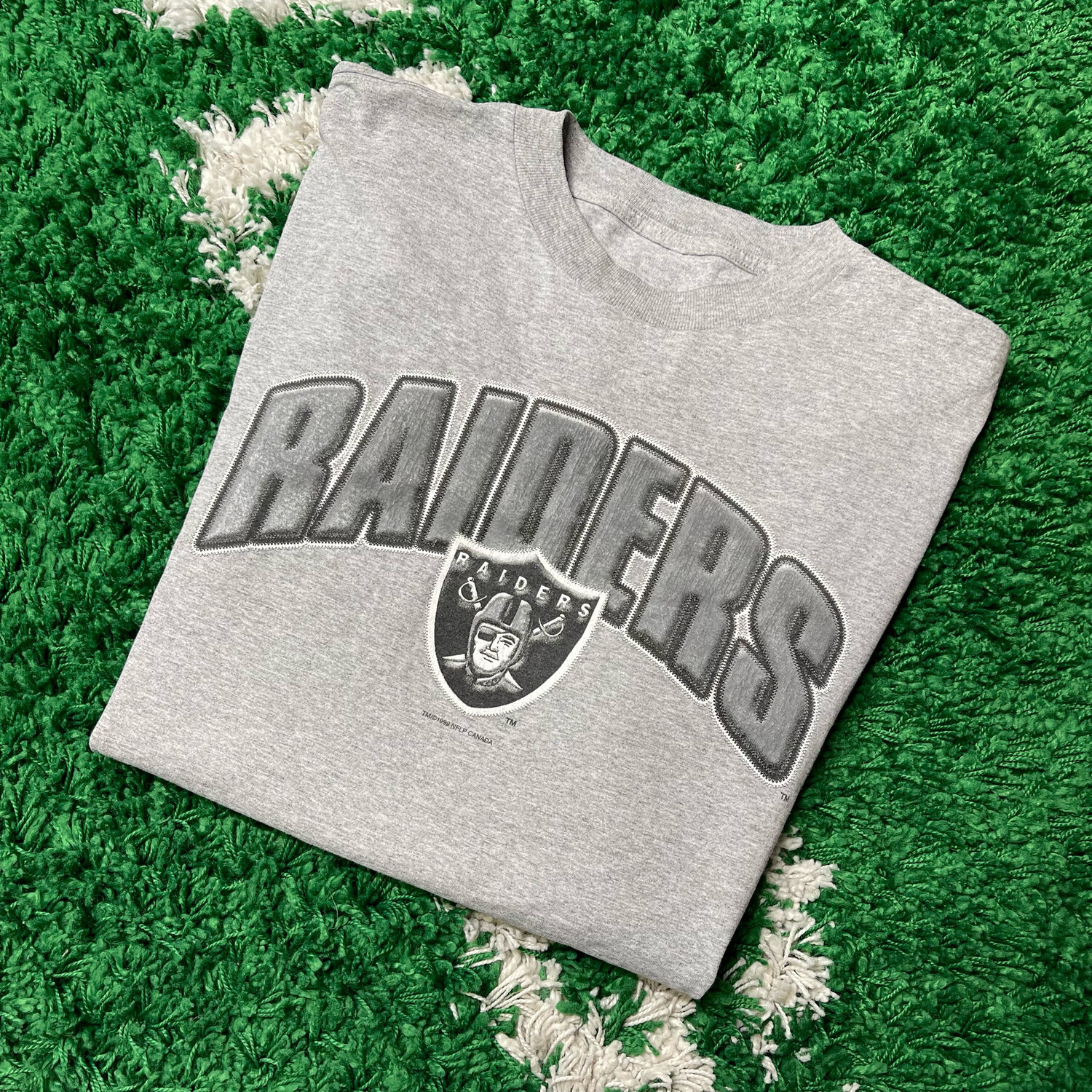 Raiders Spellout Grey Tee Size XL