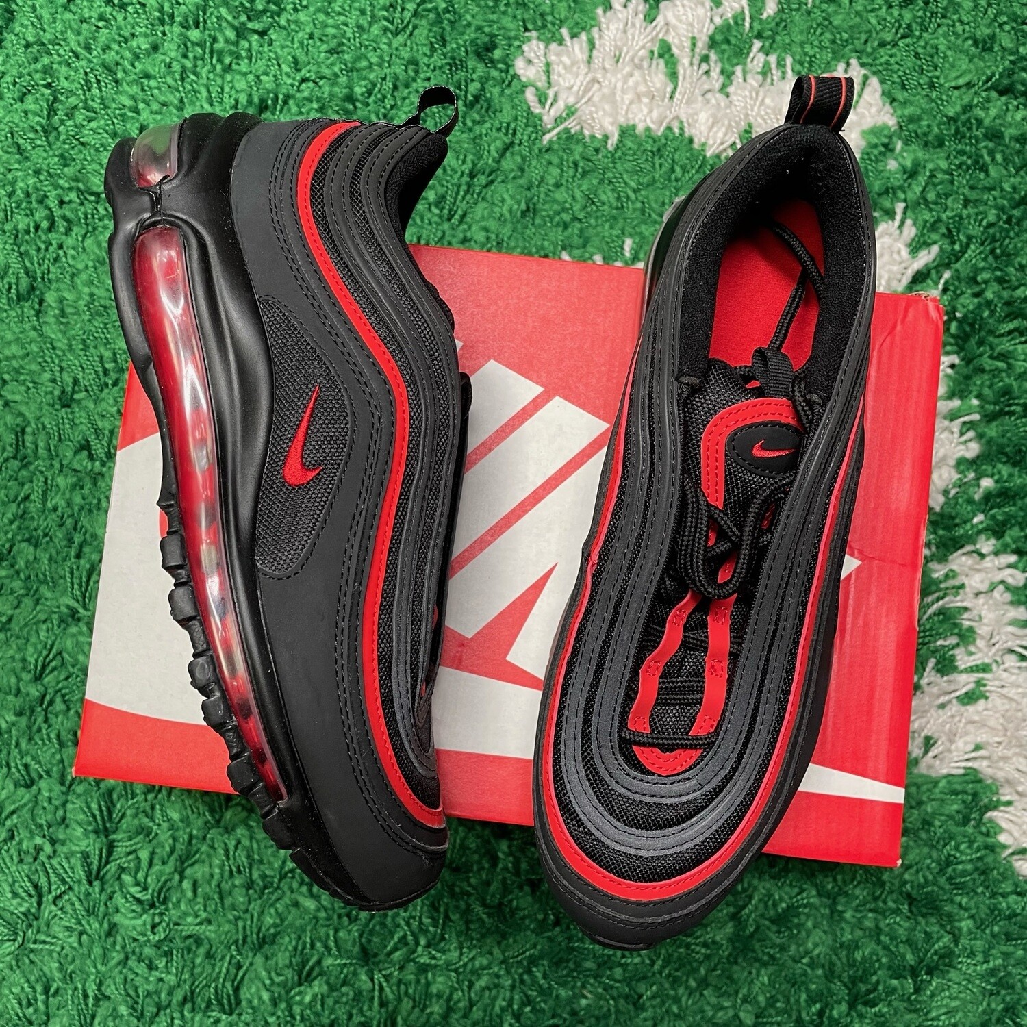 Nike Air Max 97 Black Chile Red (GS) Size 6.5Y/8W