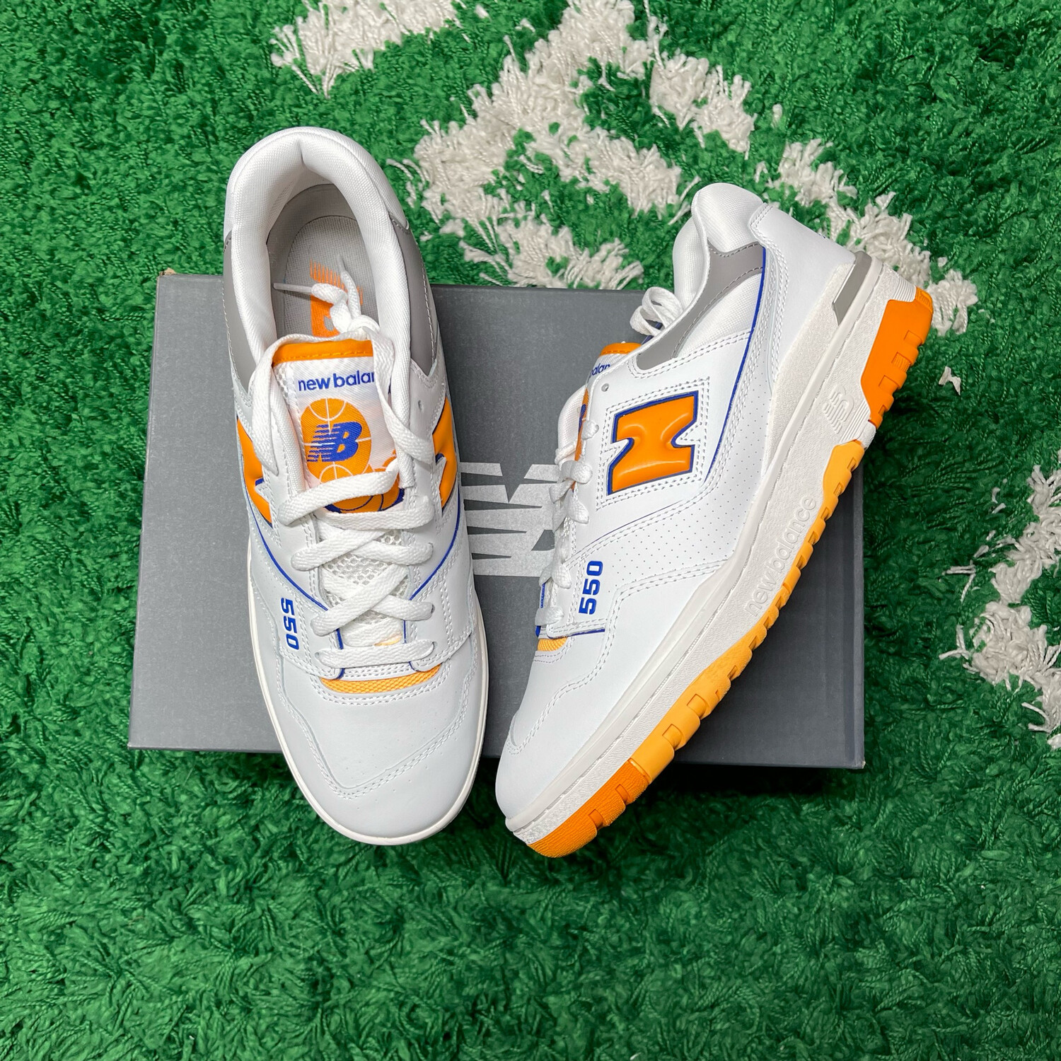 New Balance 550 White Vibrant Orange Size 10.5M/12W