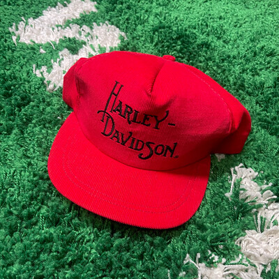 Harley Davidson Red Corduroy Hat 