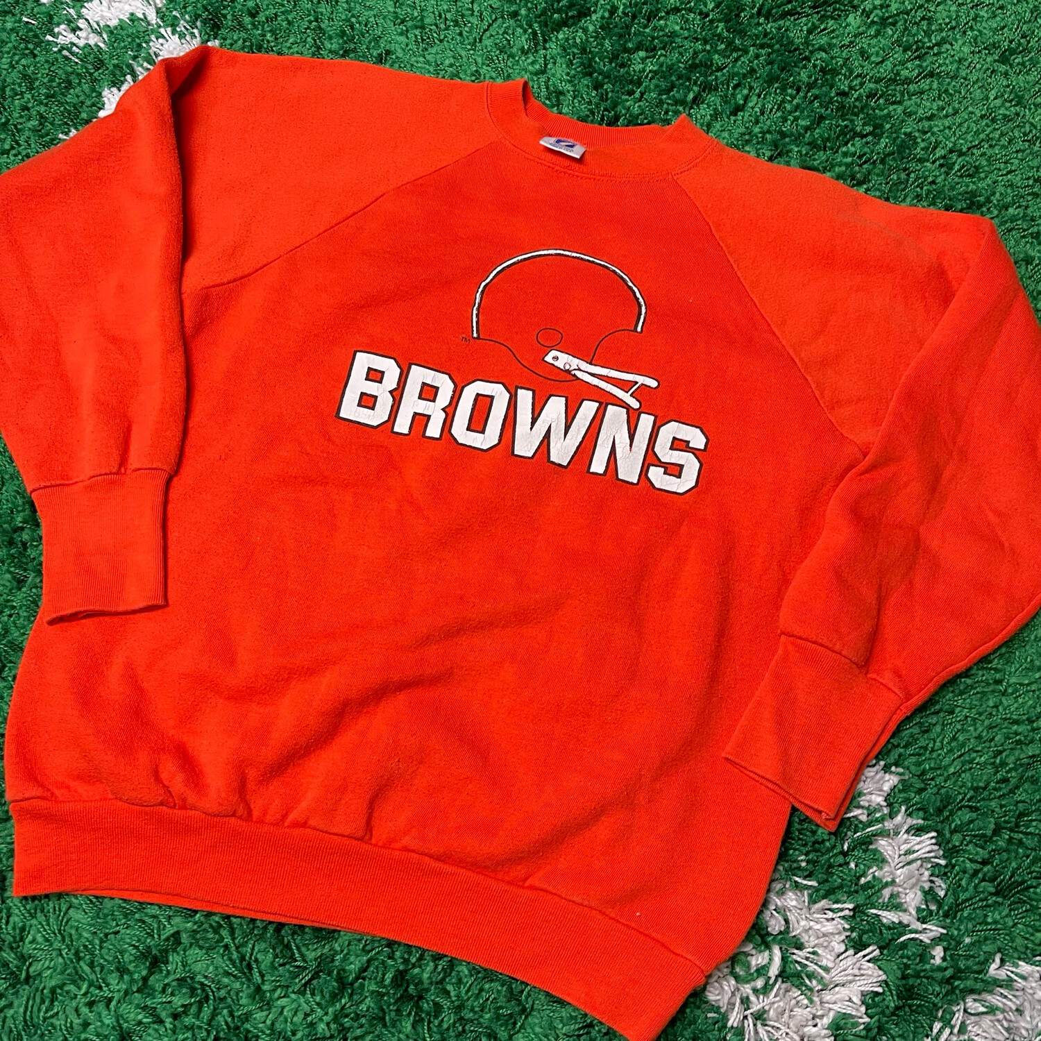 Cleveland Browns 80's Orange Crewneck Sweatshirt Size Small