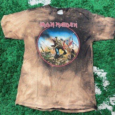 Iron Maiden The Trooper Bleach Dye Shirt Size Medium