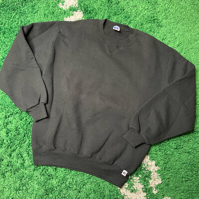 Russel Black Crewneck Sweatshirt Size Medium