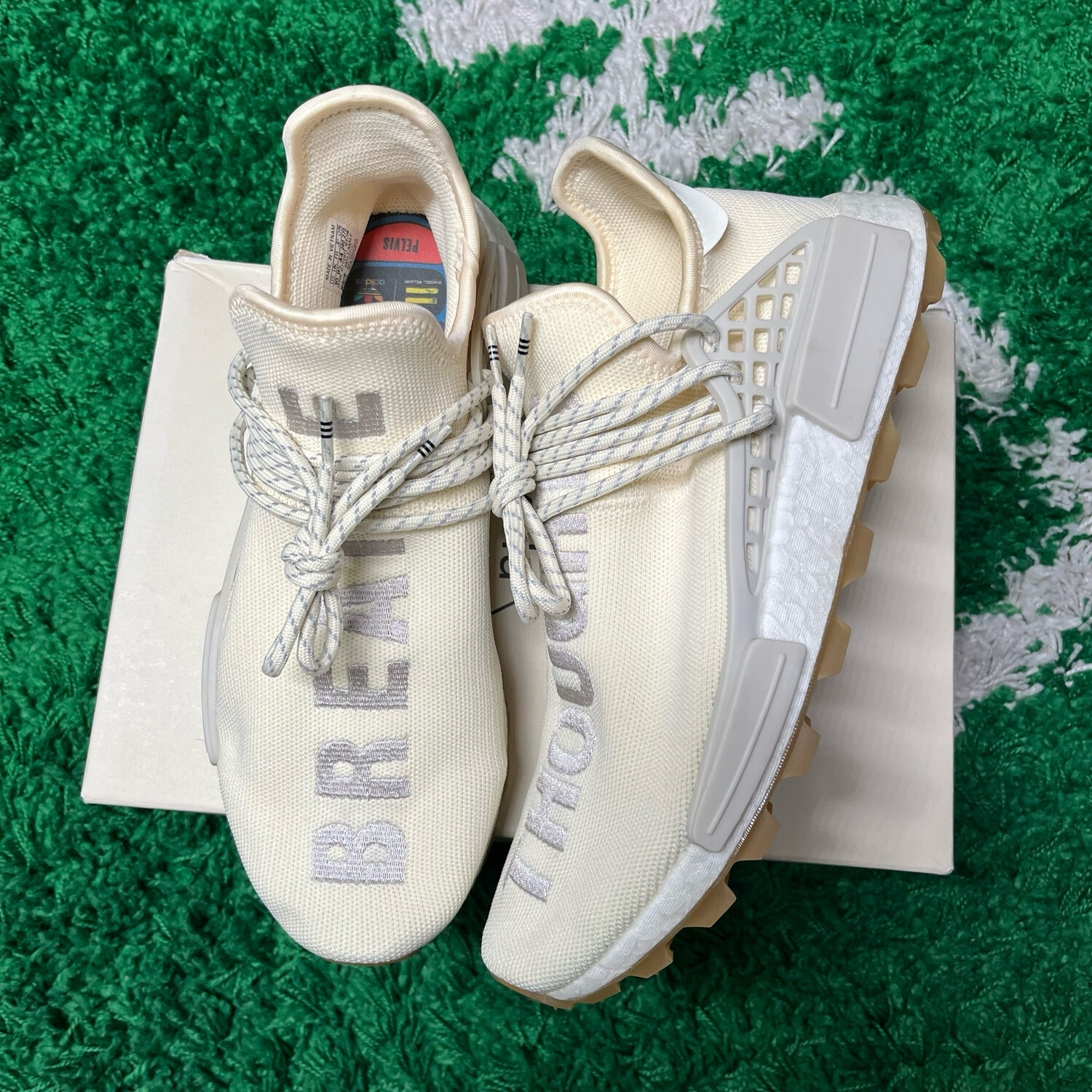adidas NMD Hu Trail Pharrell Now Is Her Time Cream White Size 10M/11.5W