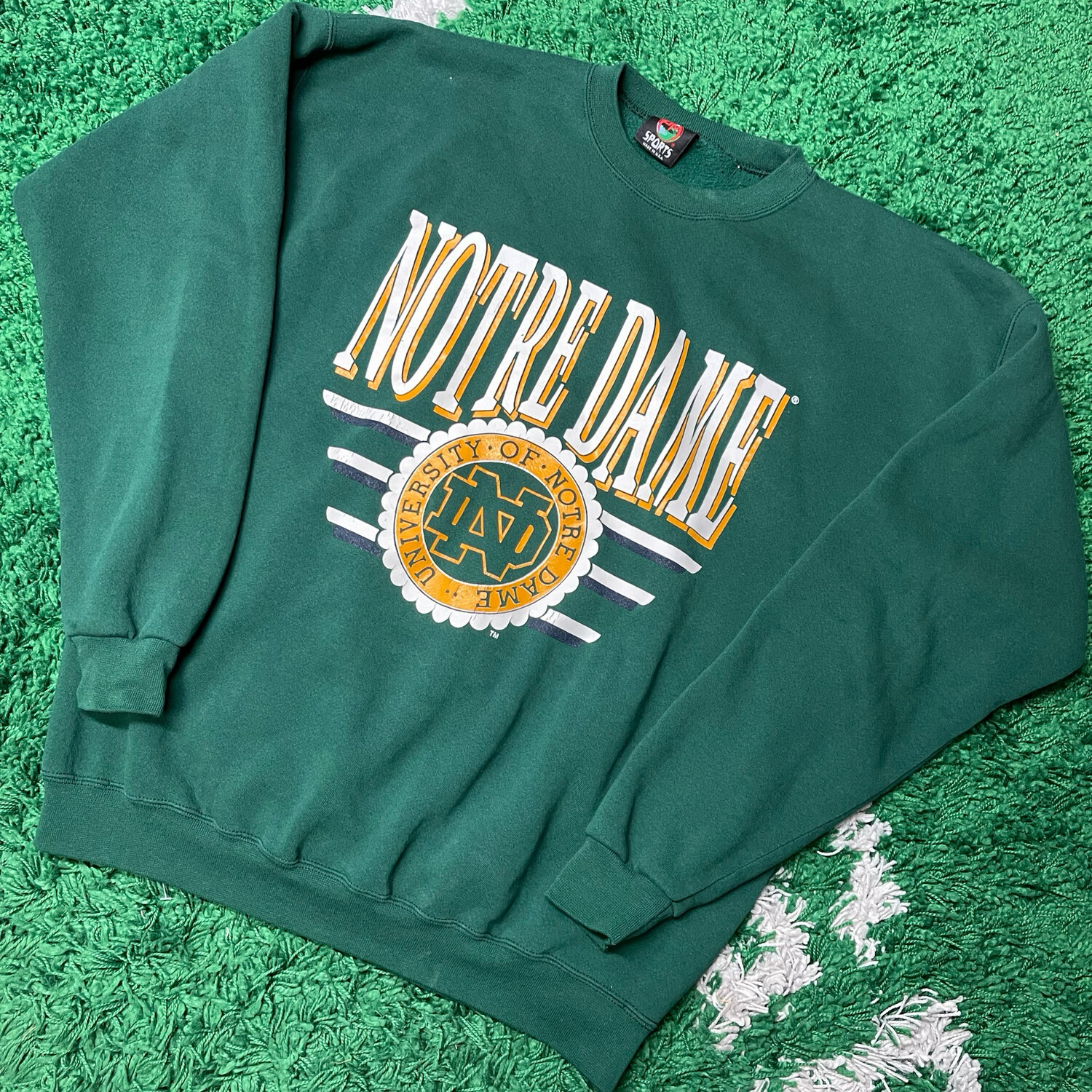 Notre Dame Green Crewneck Sweatshirt Size XL
