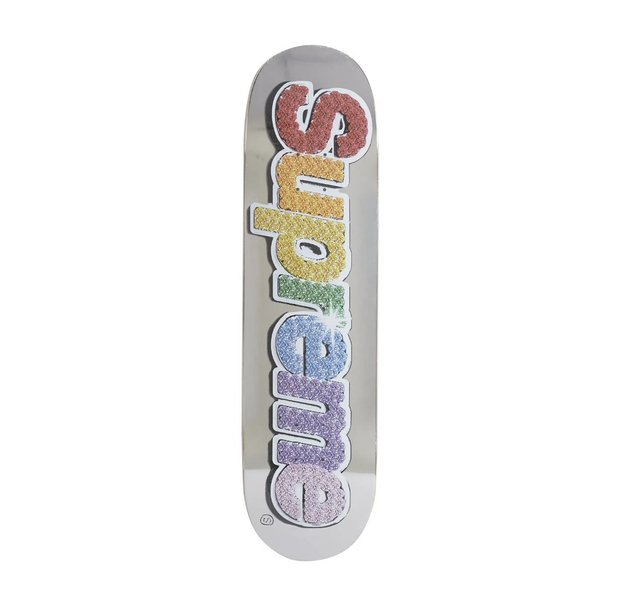 Supreme Bling Box Logo Skateboard Deck Platinum 