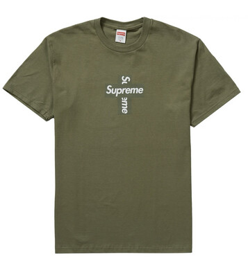 Supreme Cross Box Logo Tee Light Olive Size Medium