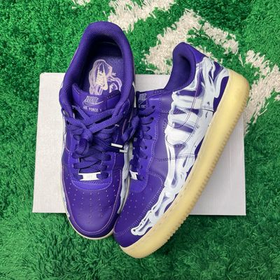Nike Air Force 1 Low &#39;07 QS Purple Skeleton Halloween (2021) Size 11.5M/13W