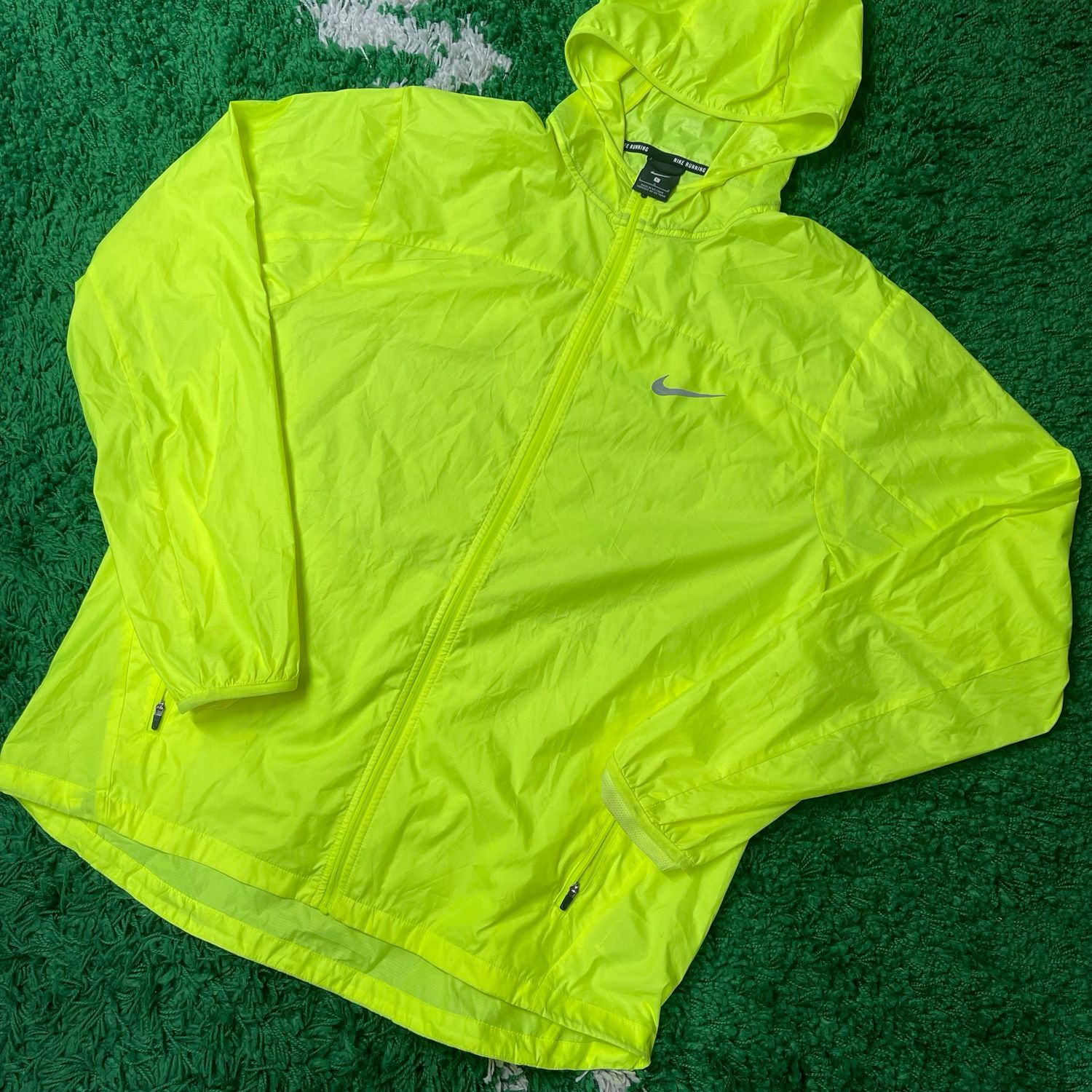 Neon Green Nike Windbreaker Jacket Size Large