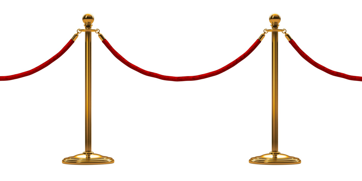 6' Rope and Stanchion - Red/Gold