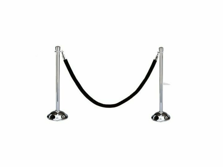 6' Rope and Stanchion - Silver/Black