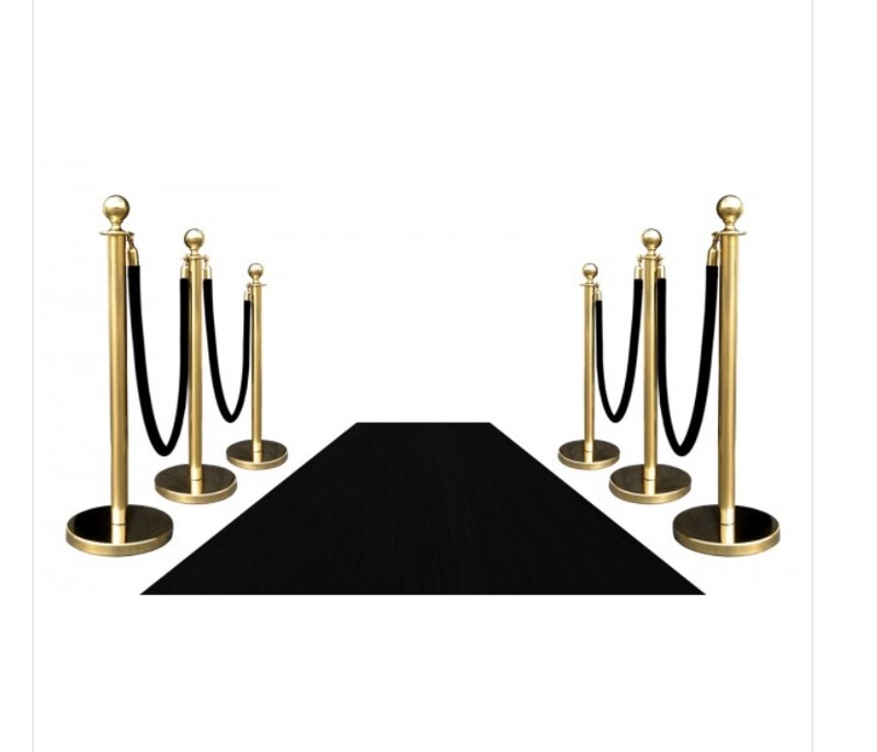 NEW!! 6' Rope and Stanchion - Gold/Black