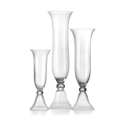 Glass Trumpet Vase 3 Pieces