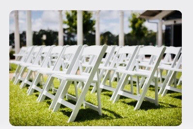 New!! White Padded Chairs