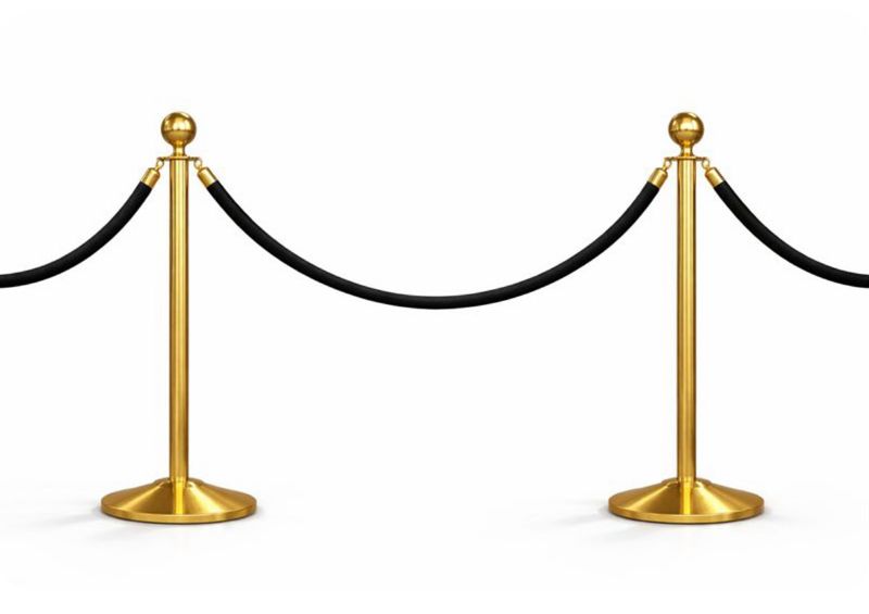 NEW!! 5ft Black Velvet Rope with Gold Stanchions