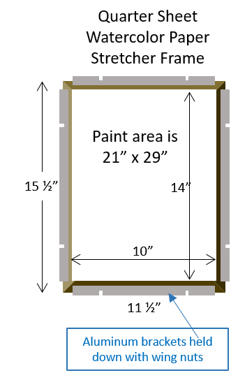 Watercolor Stretcher for Quarter Sheet WC paper (11&quot; x 15&quot;)