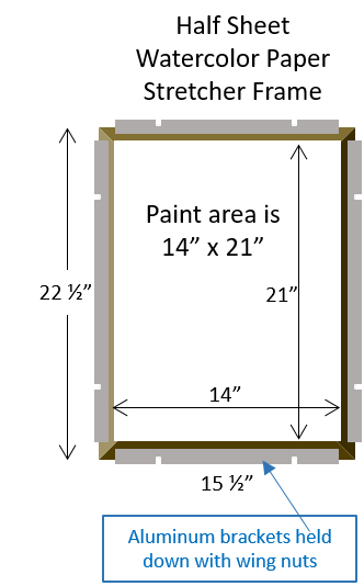 Watercolor Stretcher for Half Sheet WC paper (22&quot; x 15&quot;)