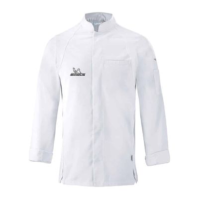  Vestes de Cuisine Michelin officielles brodées par Lafont pour les chefs et restaurants gastronomiques en Belgique.