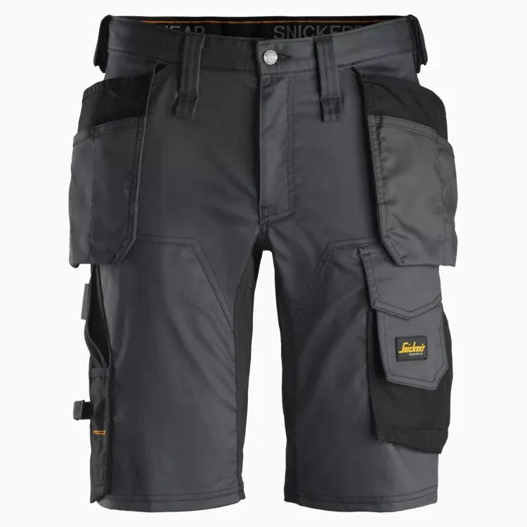Short en Stretch avec poches holster SNICKERS 6141 gris acier-noir